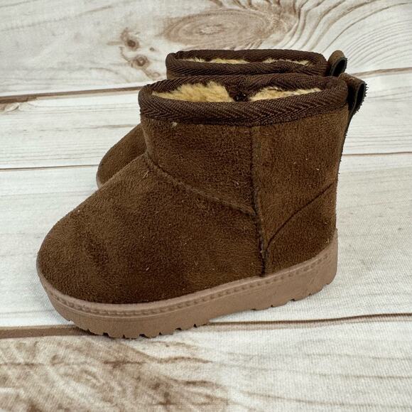 MK Matt Keely Brown Winter Boots With Soft Warm Fleece Lining Toddler Size 7 - Picture 4 of 12